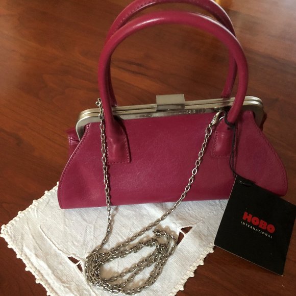 HOBO PURSE! Chic magenta pink tone. Adorable! Detachable silver-tone str… - Picture 2 of 9